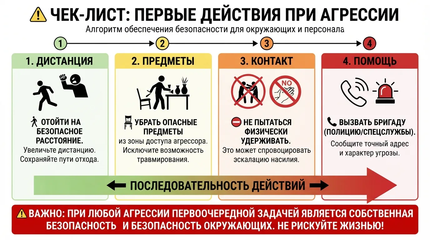 Первые действия при агрессии